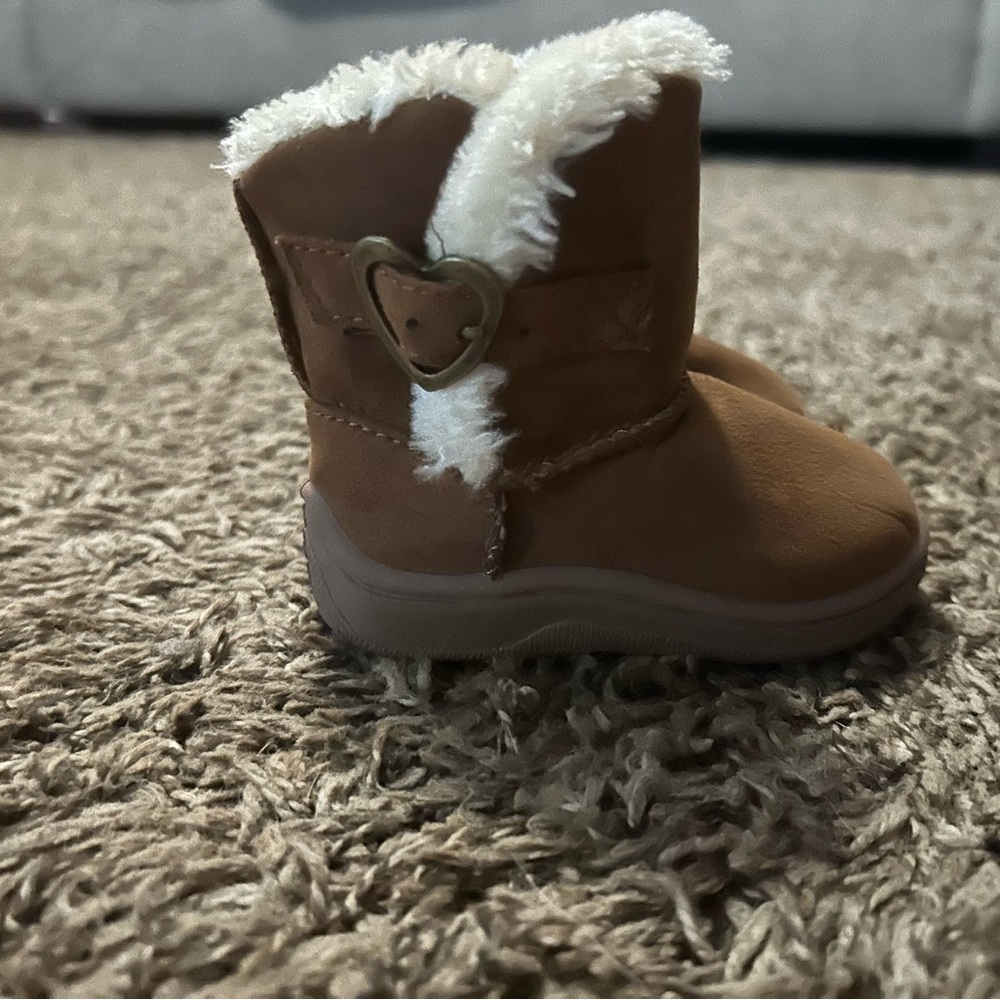 Cozy Brown Kids Boots with Heart Detail